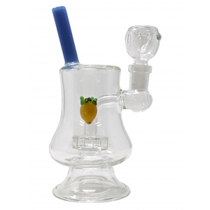 6.5" Pineapple Showerhead Perc Cup Body with Straw Mouthpiece Water Pipe Rig - [ZD234]